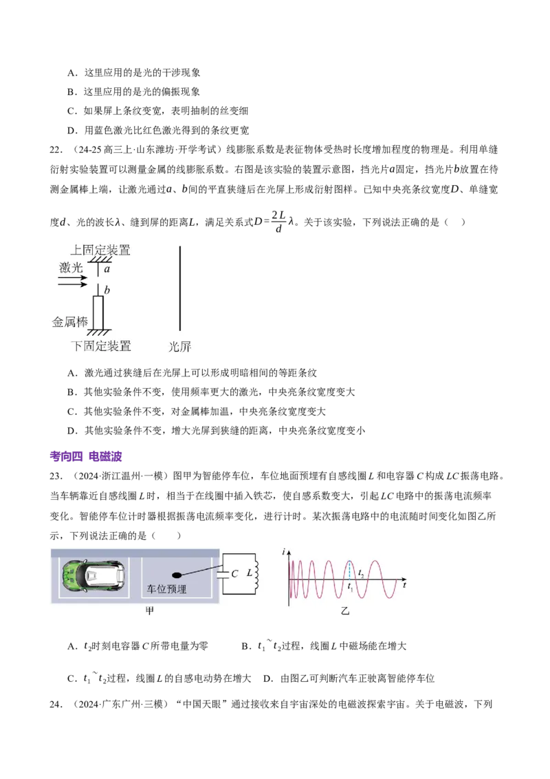 专题16光学电磁波（讲义）（原卷版）_03高考英语_2025年新高考资料_二轮复习_01高考语文等多个文件_上好课2025年高考物理二轮复习讲练测（新高考通用）