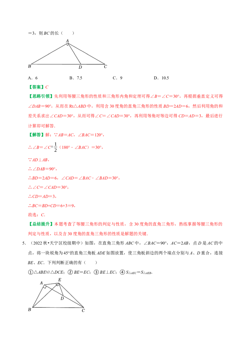 期末复习专项训练基础题串知识+压轴题猜押及模拟测试（教师版）_初中数学_八年级数学上册（人教版）_专题训练+提分专项训练-V6