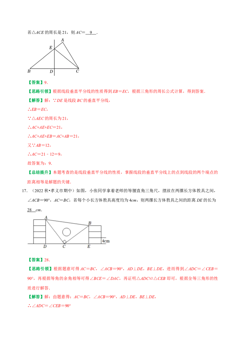 期末复习专项训练基础题串知识+压轴题猜押及模拟测试（教师版）_初中数学_八年级数学上册（人教版）_专题训练+提分专项训练-V6