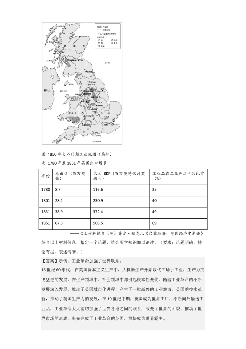 专题14工业革命与马克思主义-2023年高考历史二轮复习高频考点追踪分析与预测（全国通用）_07高考历史_通用版（老高考）复习资料_2023年复习资料