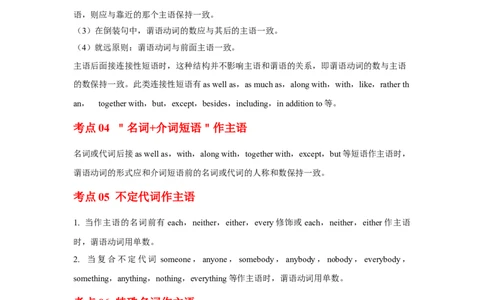 专题15主谓一致-2023年高考英语一轮复习《考点&bull;题型&bull;技巧》精讲与精练高分突破系列（通用）（原卷版）_03高考英语_新高考复习资料_2023年新高考资料_一轮复习