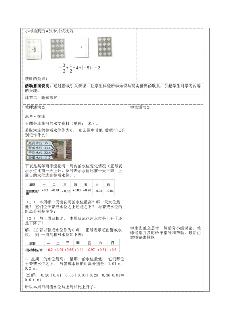 《2.2.5有理数的加减运算》教学设计_北师大初中数学_7上-北师大版初中数学_7上-初中数学北师大（2024新版）持续更新_01课件+教案（大单元教学）