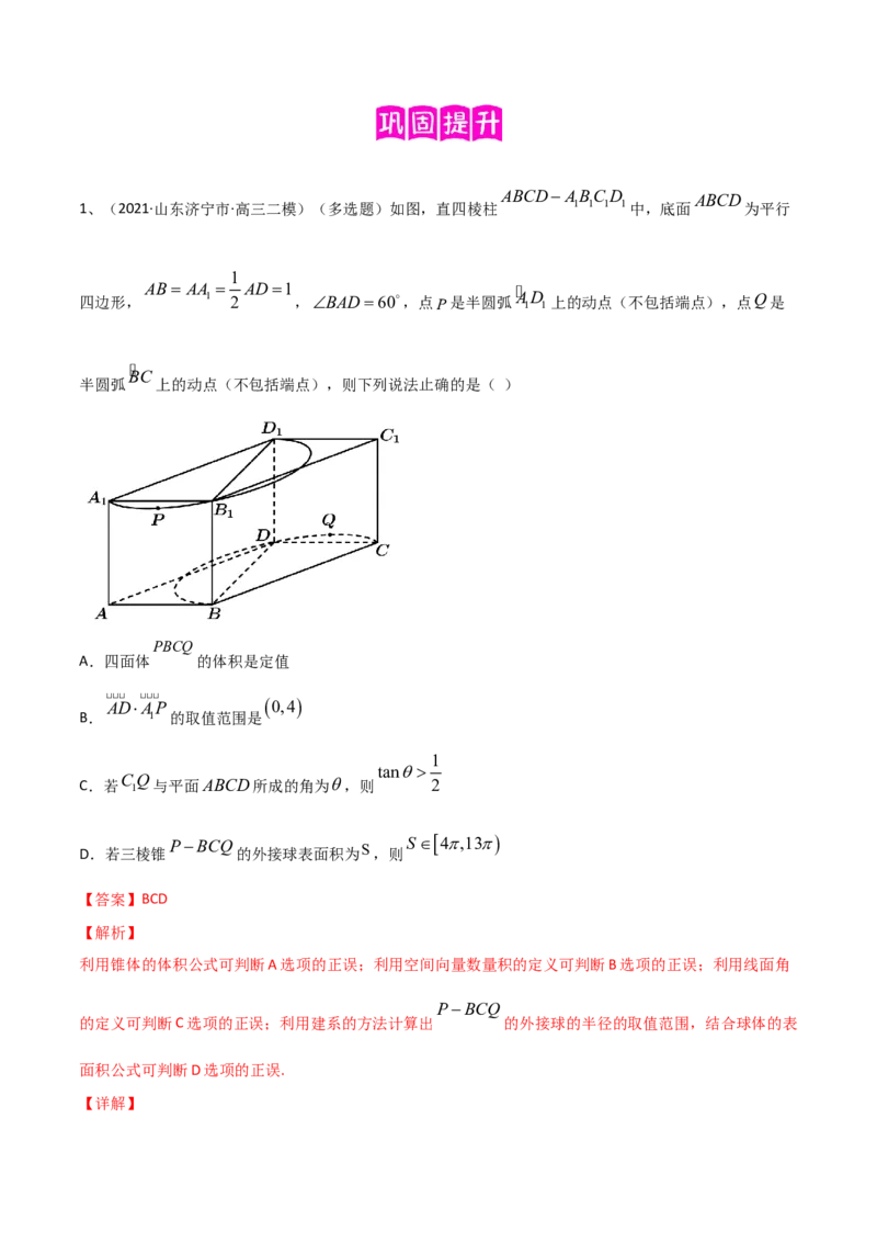 专题13运用空间向量研究立体几何问题（2）（解析版）_02高考数学_2024年新高考资料_2.2024二轮复习_2024年高三数学二轮优化提优专题训练
