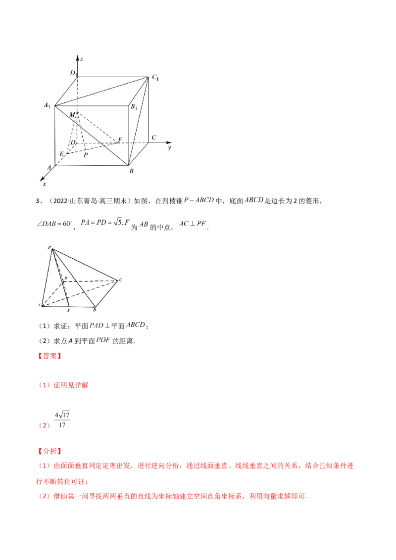 专题13运用空间向量研究立体几何问题（2）（解析版）_02高考数学_2024年新高考资料_2.2024二轮复习_2024年高三数学二轮优化提优专题训练