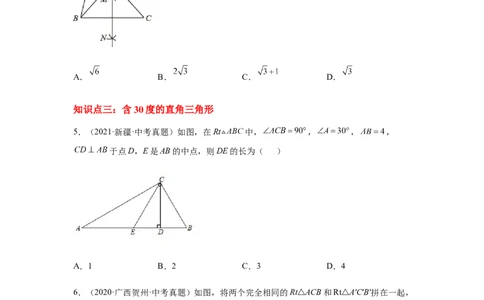 专题1.22直角三角形知识点分类专题训练（专项练习）-八年级数学下册基础知识专项讲练（北师大版）_北师大初中数学_8下-北师大版初中数学_旧版-可参考_05习题试卷_1课时练习
