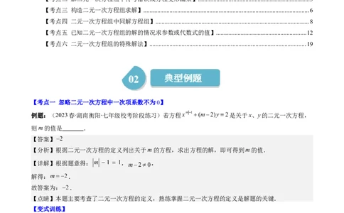 5.2讲解题技巧专题：二元一次方程组中易错及含参数问题(6类热点题型讲练)（解析版）_北师大初中数学_8上-北师大版初中数学_旧版_05习题试卷