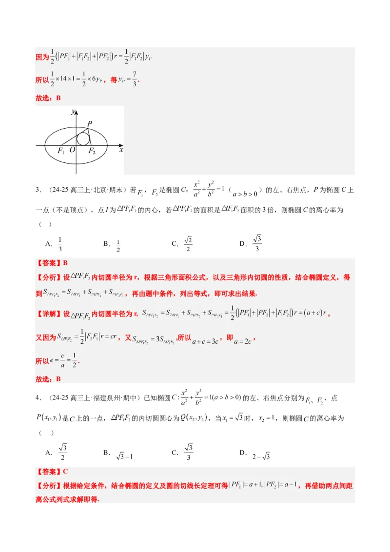 专题14阿基米德三角形与椭圆、双曲线焦点三角形内切圆问题（3大题型）-2025年高考数学二轮热点题型归纳与变式演练（新高考通用）（解析版）_02高考数学_2025年新高考资料_二轮复习