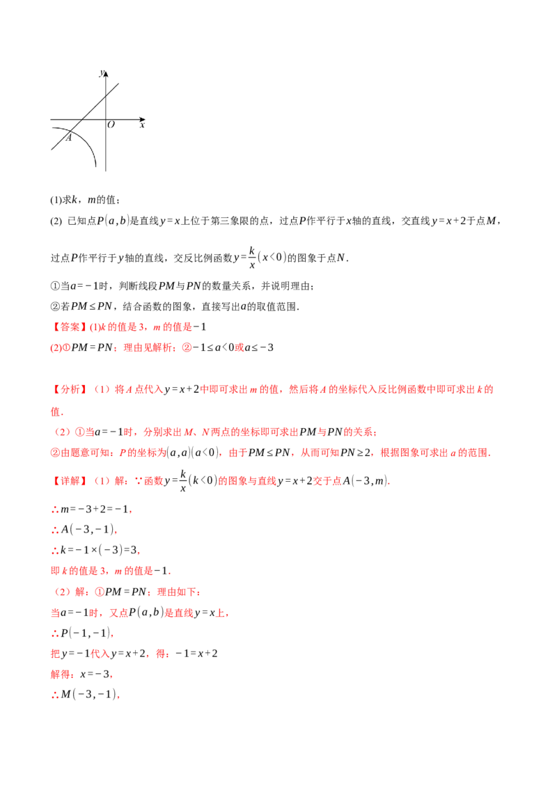 专题26.2反比例函数的性质（十大题型）（举一反三）（人教版）（教师版）_初中数学_九年级数学下册（人教版）_母题专项-U66_2025版