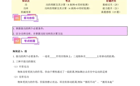 专题17功和功率（解析版）_02中考总复习（2026版更新中）_04-物理-中考总复习_2024年中考复习资料_一轮复习_完备战2024年中考物理一轮复习考点帮（全国通用）_教师版（含答案解析）