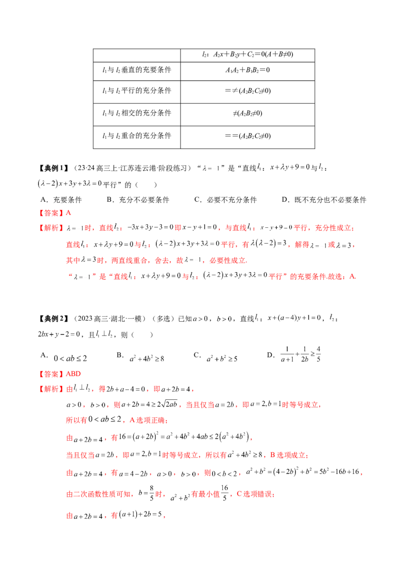 专题15直线与圆（解析版）_02高考数学_2024年新高考资料_1.2024一轮复习_2024年高考数学一轮复习知识清单（新高考专用）