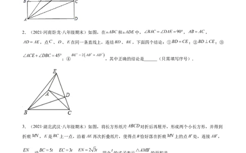 专练06填空题-压轴（20题）-八年级数学上学期期末考点必杀200题（北师大版）（原卷版）_北师大初中数学_8上-北师大版初中数学_旧版_05习题试卷_5专项练习