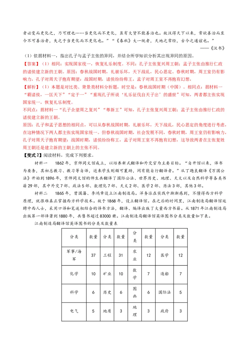 专题16比较异同类非选择题（解析版）_07高考历史_2025年新高考资料_二轮复习_01高考语文等多个文件_2025年高考历史二轮热点题型归纳与变式演练（新高考通用）