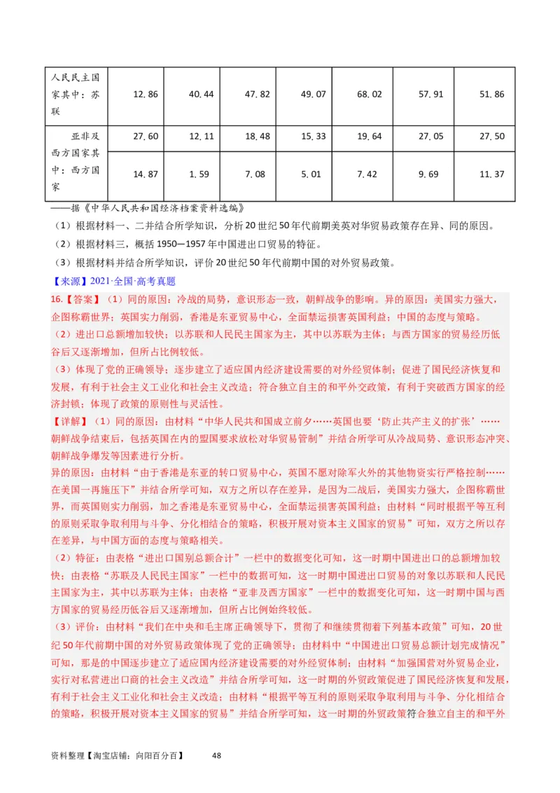 专题14选择性必修1国家制度与社会治理（解析版）_07高考历史_通用版（老高考）复习资料_2024年复习资料_完五年（2019-2023）高考历史真题分项汇编（全国通用）