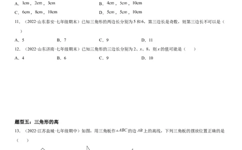 4.1认识三角形-七年级数学下册《考点&bull;题型&bull;技巧》精讲与精练高分突破（北师大版）_北师大初中数学_7下-北师大版初中数学_7下-初中数学北师大版（旧版）赠送_06专项讲练