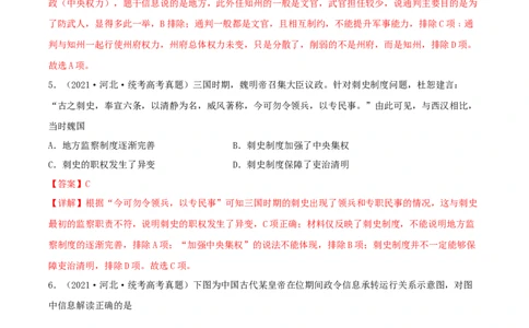 专题1中国古代的政治制度的继承与创新（真题模拟演练）（解析版）_07高考历史_新高考复习资料_2023年新高考复习资料_2023年高考历史二轮复习精讲+核心素养解读+典练292055524
