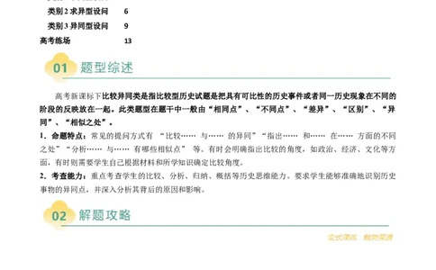 专题16比较异同类非选择题（原卷版）_07高考历史_2025年新高考资料_二轮复习_01高考语文等多个文件_2025年高考历史二轮热点题型归纳与变式演练（新高考通用）