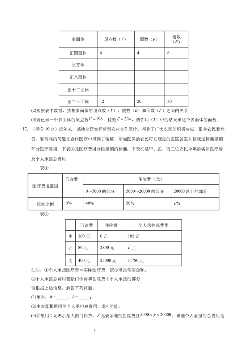 七年级数学期中模拟卷测试范围：北师大版2024七上第1~4章（考试版A4）（四川成都专用）_北师大初中数学_7上-北师大版初中数学_7上-初中数学北师大（2024新版）持续更新_06习题试卷