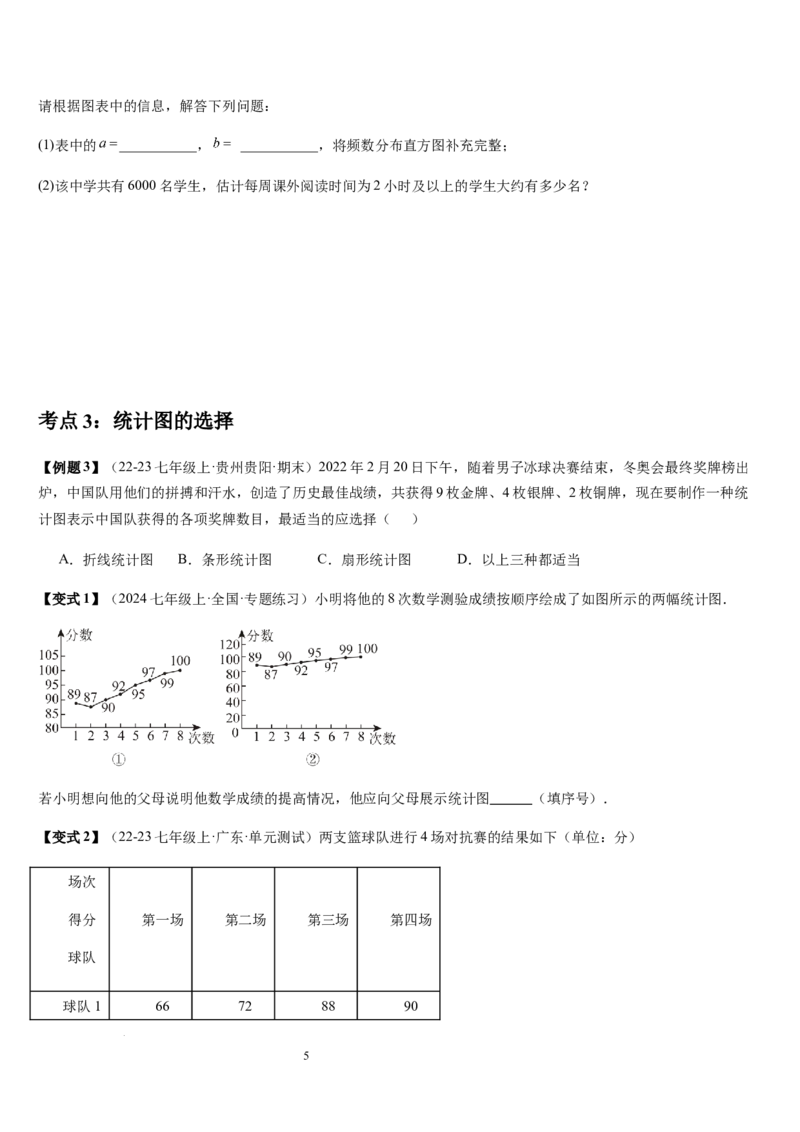 七上北师第6章数据的收集与整理（核心素养提升+中考能力提升+过关检测）（原卷版）_北师大初中数学_7上-北师大版初中数学_7上-初中数学北师大（2024新版）持续更新_03课件+练习