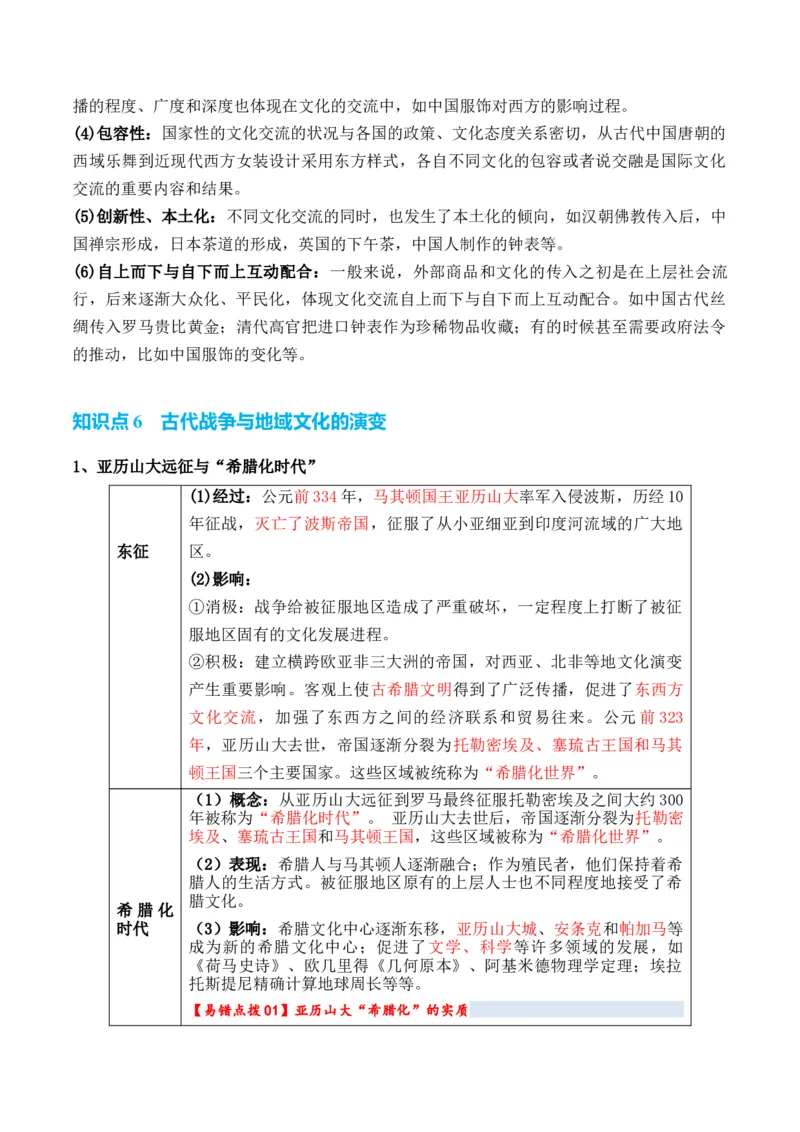 专题19++文化交流+-2025年高考历史一轮复习知识清单_07高考历史_2025年新高考资料_一轮复习_2025年高考历史一轮复习知识清单（完结）