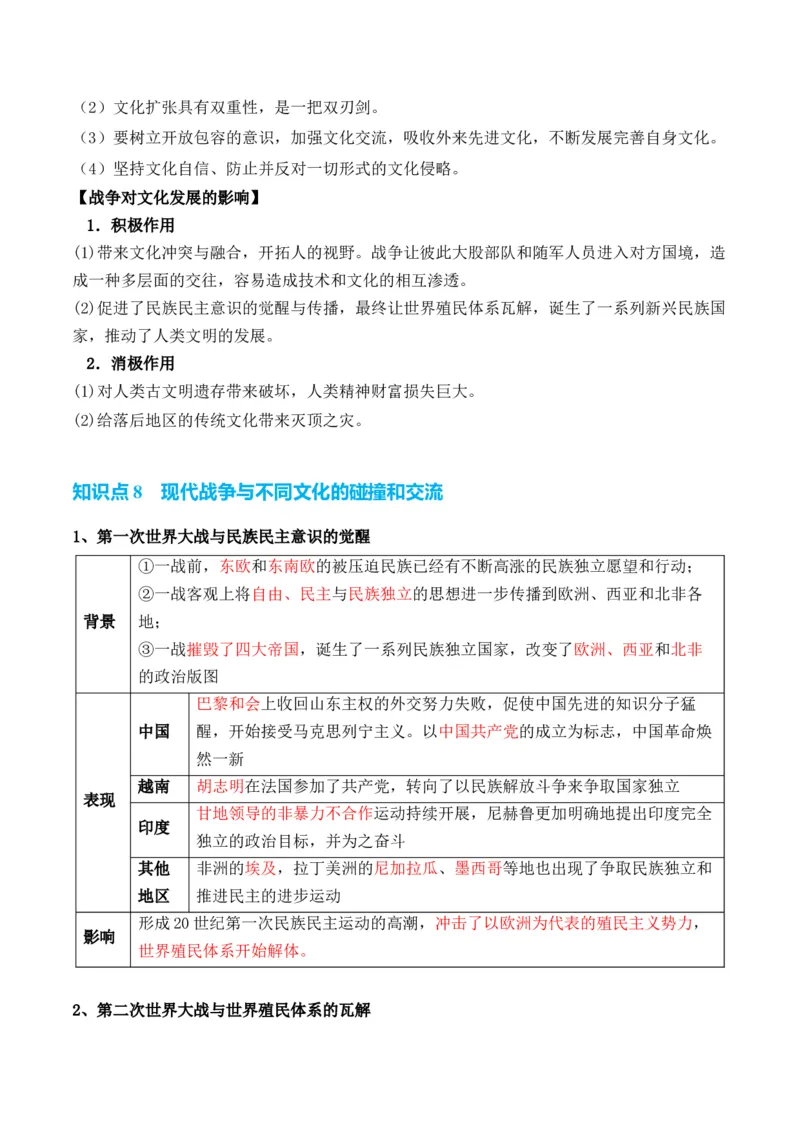 专题19++文化交流+-2025年高考历史一轮复习知识清单_07高考历史_2025年新高考资料_一轮复习_2025年高考历史一轮复习知识清单（完结）