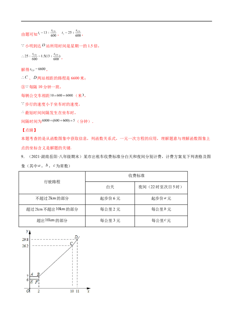 专练08一次函数与方程组应用题（20题）-八年级数学上学期期末考点必杀200题（北师大版）（解析版）_北师大初中数学_8上-北师大版初中数学_旧版_05习题试卷_5专项练习