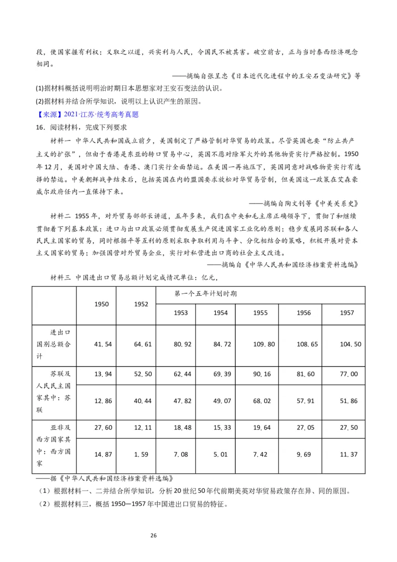 专题14选择性必修1国家制度与社会治理（原卷版）_07高考历史_通用版（老高考）复习资料_2024年复习资料_完五年（2019-2023）高考历史真题分项汇编（全国通用）
