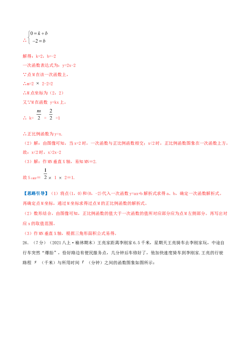 专题06一次函数的图像（解析版）_北师大初中数学_8上-北师大版初中数学_旧版_06专项讲练_挑战压轴题2022-2023学年八年级数学上册压轴题专题精选汇编（北师大版）