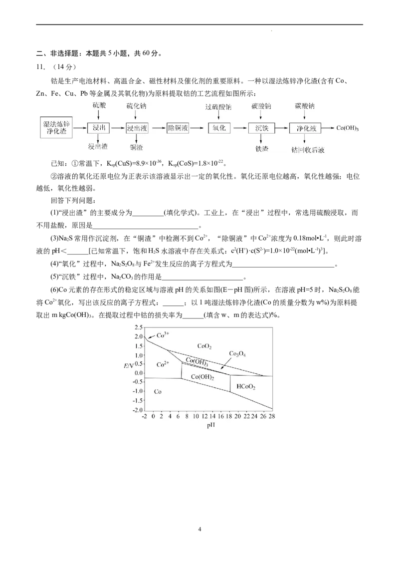 化学（福建卷）（A4考试版）_2023高考押题卷_学易金卷-2023学科网押题卷（各科各版本）_2023学科网押题卷-学易金卷-化学_化学（福建卷）-学易金卷：2023年高考考前押题密卷
