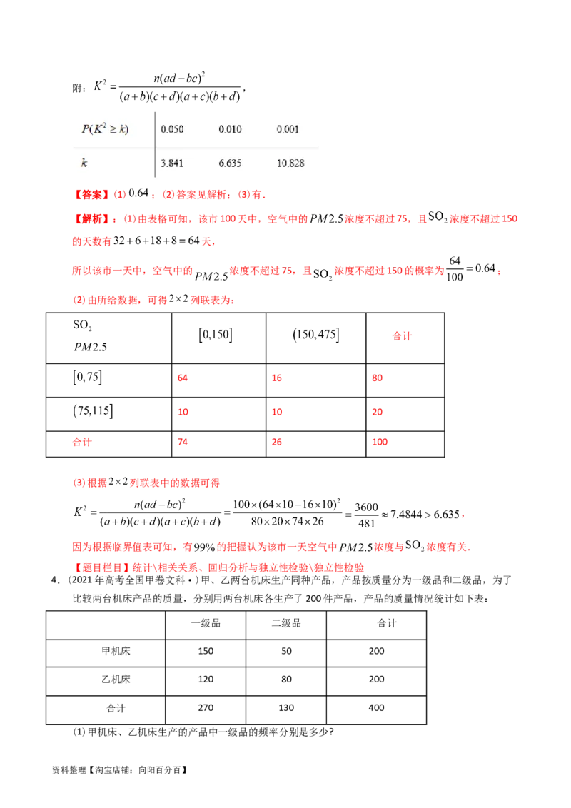 专题15概率与统计（解答题）（文科）（解析版）_02高考数学_通用版（老高考）复习资料_2024年复习资料_完五年（2019-2023）高考真题分项汇编（全国通用）_解析版