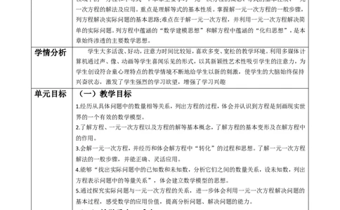《一元一次方程》大单元教学设计_北师大初中数学_7上-北师大版初中数学_7上-初中数学北师大（2024新版）持续更新_01课件+教案（大单元教学）_9