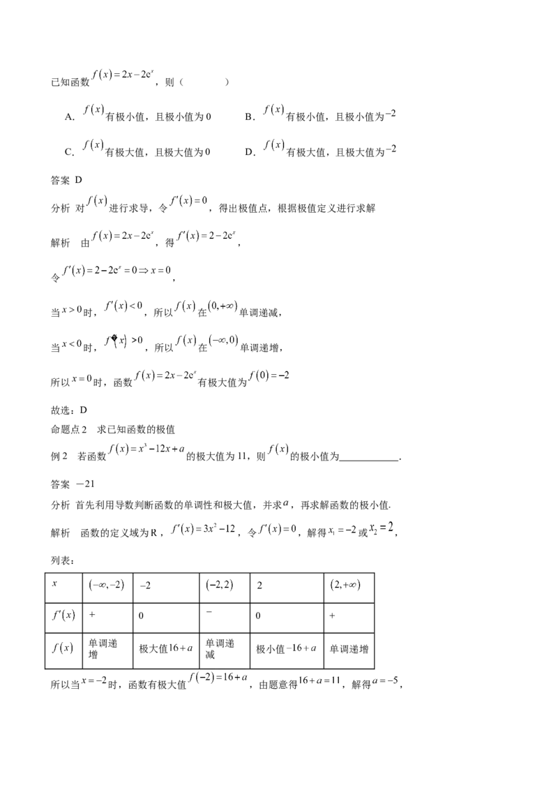 专题15导数与函数的极值、最值（思维导图+知识清单+核心素养分析+方法归纳）_02高考数学_新高考复习资料_2025年新高考复习