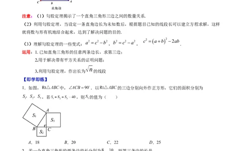 专题1.1探索勾股定理（高效培优讲义）（学生版）_北师大初中数学_8上-北师大版初中数学_初中数学北师大8上-2025秋季新版_第二套推荐25_08专项讲练