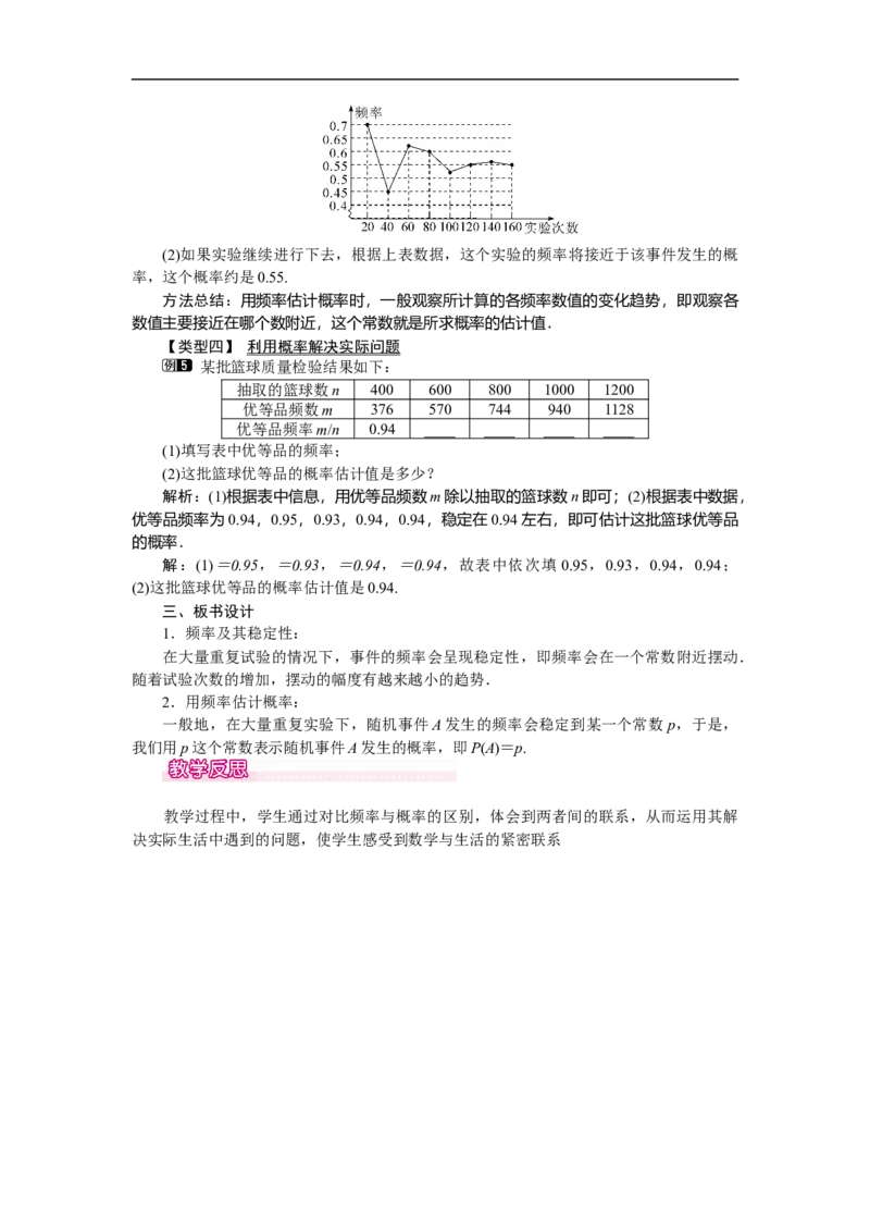 6.2频率的稳定性_北师大初中数学_7下-北师大版初中数学_7下-初中数学北师大版（旧版）赠送_03教案_全册教案（第1套）