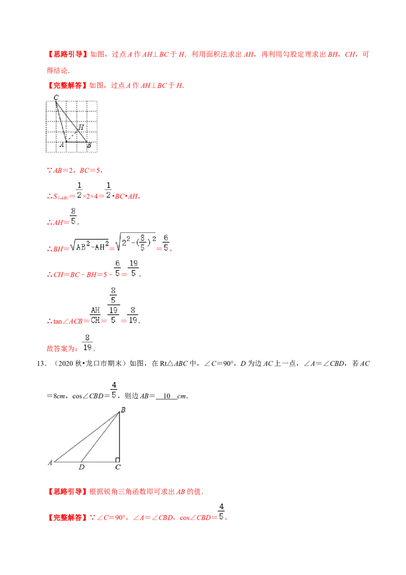 专题01锐角三角函数（解析版）-挑战压轴题九年级数学下册压轴题专题精选汇编（北师大版）_北师大初中数学_9下-北师大版初中数学_06专项讲练