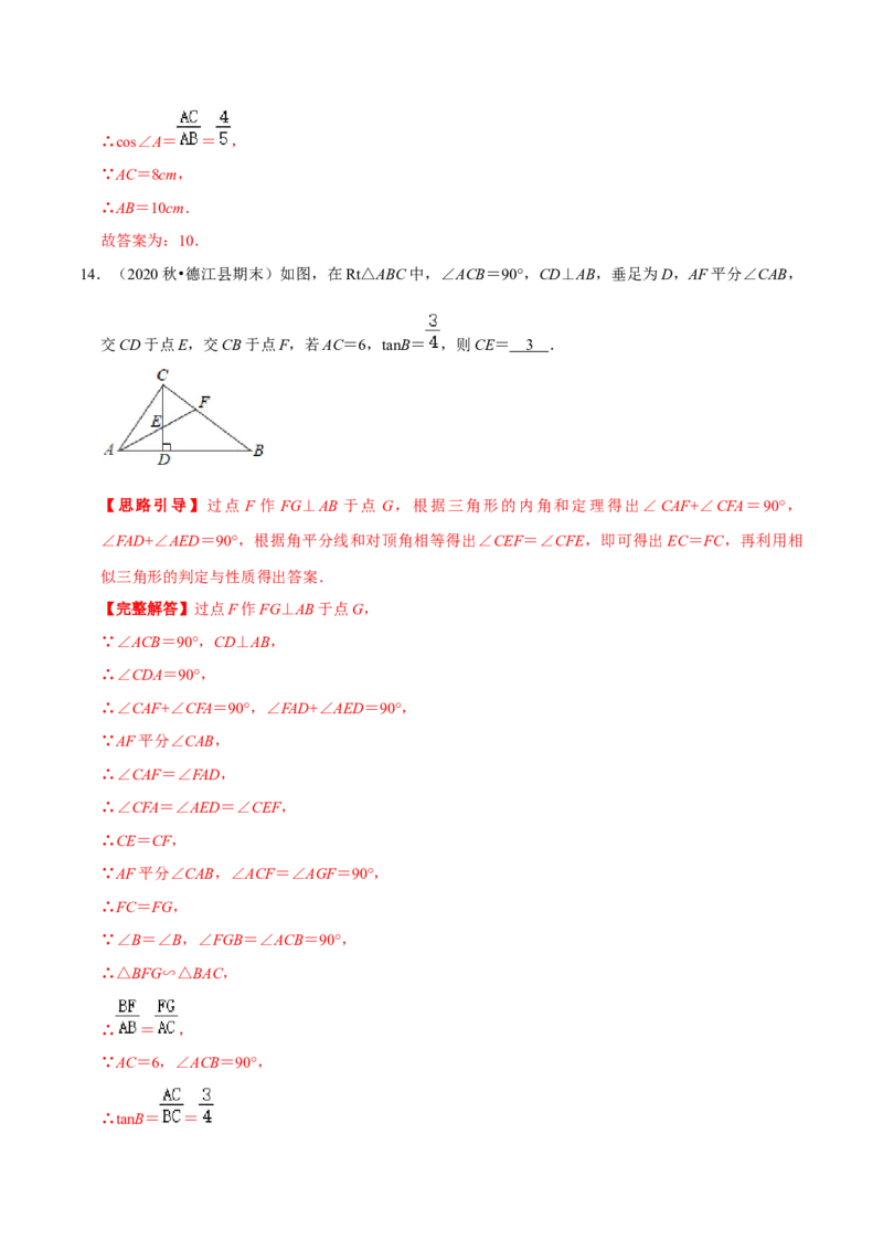 专题01锐角三角函数（解析版）-挑战压轴题九年级数学下册压轴题专题精选汇编（北师大版）_北师大初中数学_9下-北师大版初中数学_06专项讲练