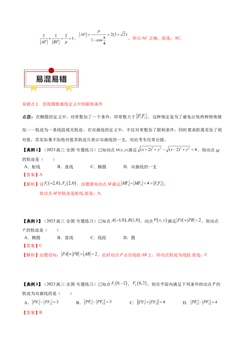 专题16圆锥曲线的标准方程与几何性质（解析版）_02高考数学_2024年新高考资料_1.2024一轮复习_2024年高考数学一轮复习知识清单（新高考专用）