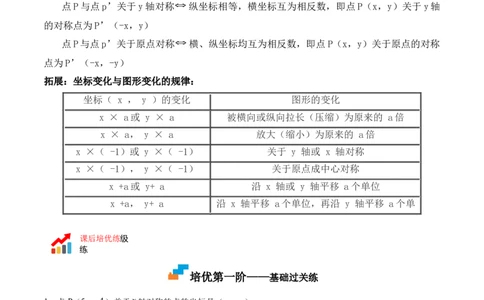 3.3轴对称与坐标变化-2022-2023学年八年级数学上册课后培优分级练（北师大版）（原卷版）_北师大初中数学_8上-北师大版初中数学_旧版_05习题试卷_1课时练习_同步练习（第2套）