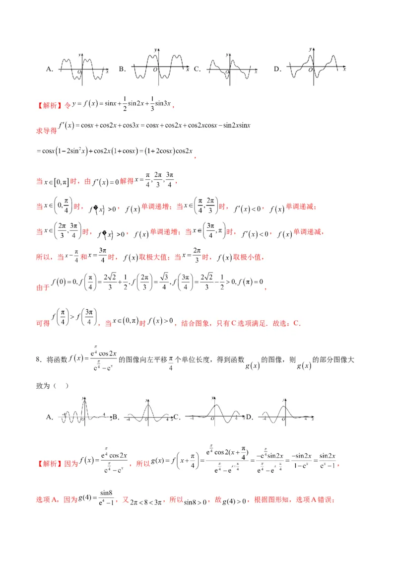 专题13函数的图象(一)(含2021-2023高考真题)(解析版)_02高考数学_2024年新高考资料_3.2024专项复习_2024年新高考数学之函数专项重难点突破练（新高考专用）