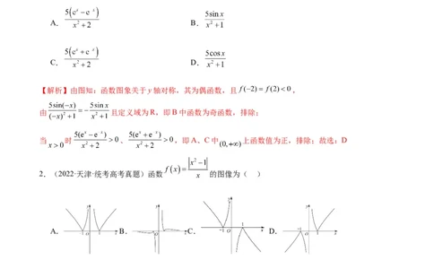 专题13函数的图象(一)(含2021-2023高考真题)(解析版)_02高考数学_2024年新高考资料_3.2024专项复习_2024年新高考数学之函数专项重难点突破练（新高考专用）