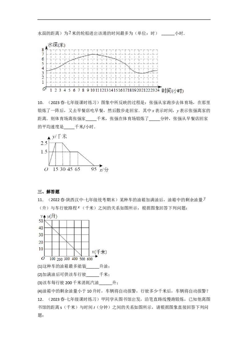 3.3用图象表示的变量间关系（分层练习）（原卷版）_北师大初中数学_7下-北师大版初中数学_7下-初中数学北师大版（旧版）赠送_05习题试卷_1课时练习_同步练习（第1套）