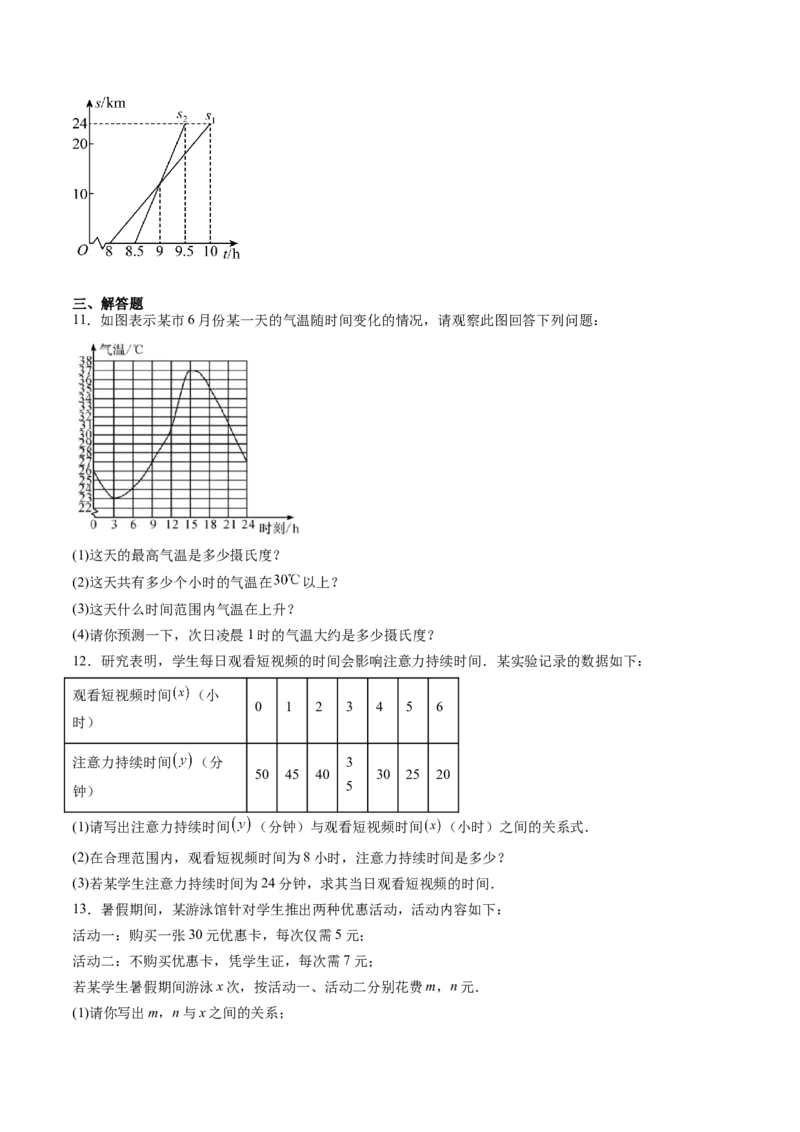 专题01函数（专项训练）（学生版）_北师大初中数学_8上-北师大版初中数学_初中数学北师大8上-2025秋季新版_第二套推荐25_07习题试卷_专项训练_第1套