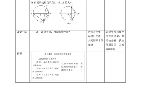3.6.1直线与圆的位置关系教学设计_北师大初中数学_9下-北师大版初中数学_02课件_精品课件（第1套）配套教案_教案