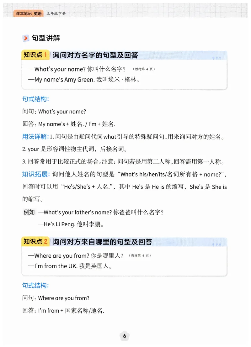 小学英语PEP3年级下册课堂笔记（25春最新版）_26春四年级上下册人教版_四上英语合集人教版PEP英语四年级上册新教材（教学视频+课件+动画+音频+练习+教案）_17练习资料