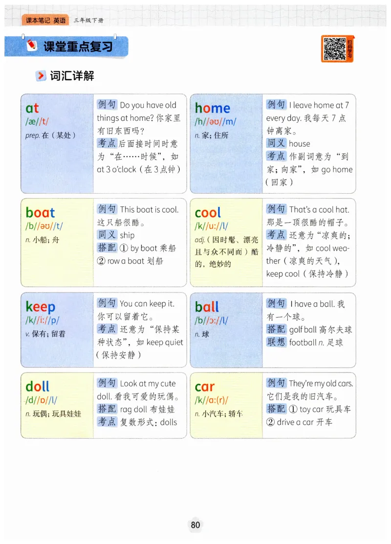 小学英语PEP3年级下册课堂笔记（25春最新版）_26春四年级上下册人教版_四上英语合集人教版PEP英语四年级上册新教材（教学视频+课件+动画+音频+练习+教案）_17练习资料