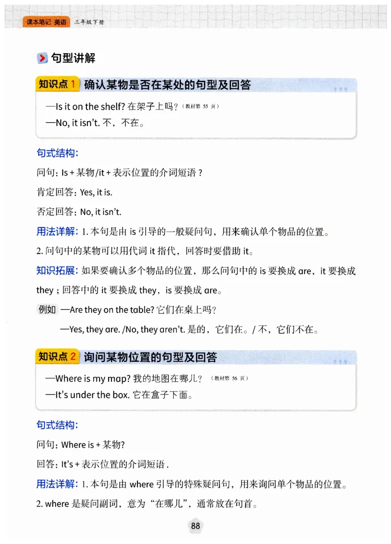 小学英语PEP3年级下册课堂笔记（25春最新版）_26春四年级上下册人教版_四上英语合集人教版PEP英语四年级上册新教材（教学视频+课件+动画+音频+练习+教案）_17练习资料