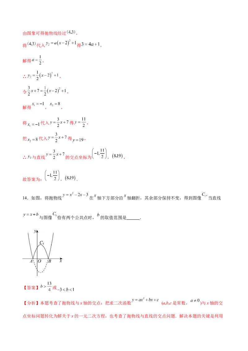 第二十二章二次函数（单元重点综合测试）(教师版）_初中数学_九年级数学上册（人教版）_知识点汇总-U105_2025版