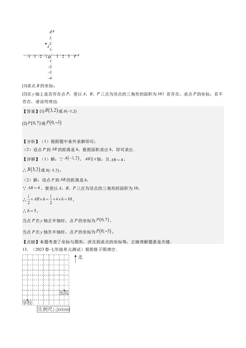3.1讲确定位置与平面直角坐标系(7类热点题型讲练)（解析版）_北师大初中数学_8上-北师大版初中数学_旧版_05习题试卷_帮课堂2023-2024学年八年级数学上册同步学与练（北师大版）