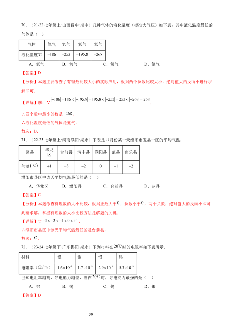 专题02认识有理数24考点复习指南（讲+练）（解析版）_北师大初中数学_7上-北师大版初中数学_7上-初中数学北师大（2024新版）持续更新_05讲义练习