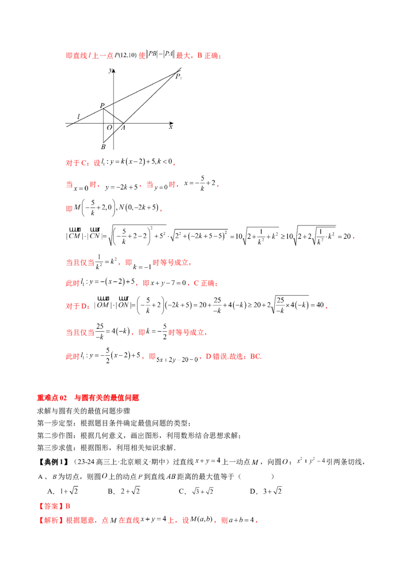 专题15直线与圆（4知识点+3重难点+12方法技巧+4易错易混）（解析版）_02高考数学_2025年新高考资料_一轮复习_上好课2025年高考数学一轮复习知识清单3246850_知识必备&middot;夯基础