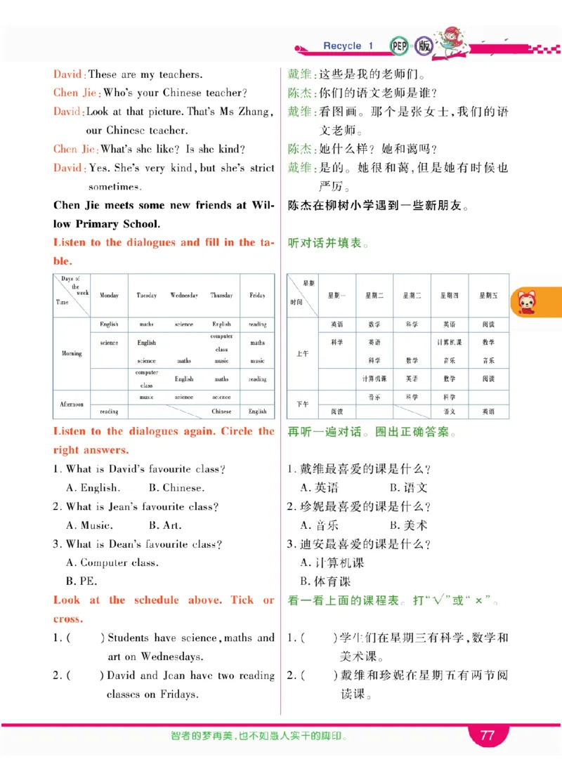 人教版英语五年级上册教材全解全析_26春四年级上下册人教版_四上英语合集人教版PEP英语四年级上册新教材（教学视频+课件+动画+音频+练习+教案）_17练习资料_《教材全解》